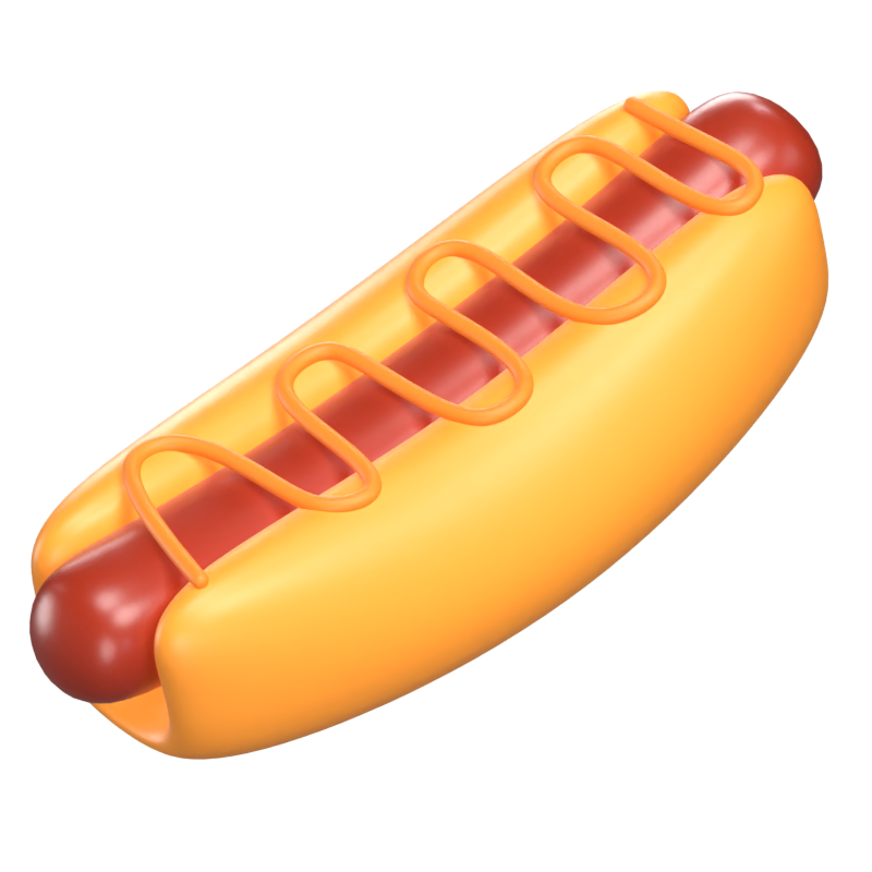 3D Hotdog Icon Model