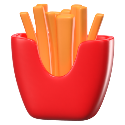 3D French Fries Model 3D Graphic