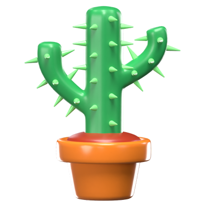 3D Cactus In A Pot 3D Graphic