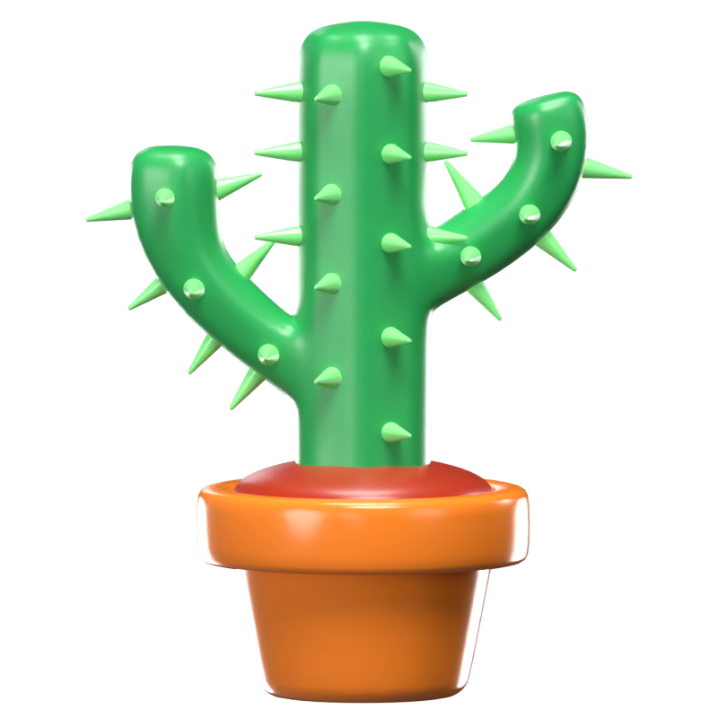 3D Cactus In A Pot