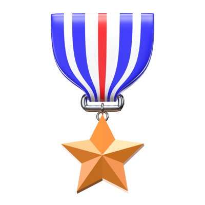 3D American Military Medal With Star 3D Graphic