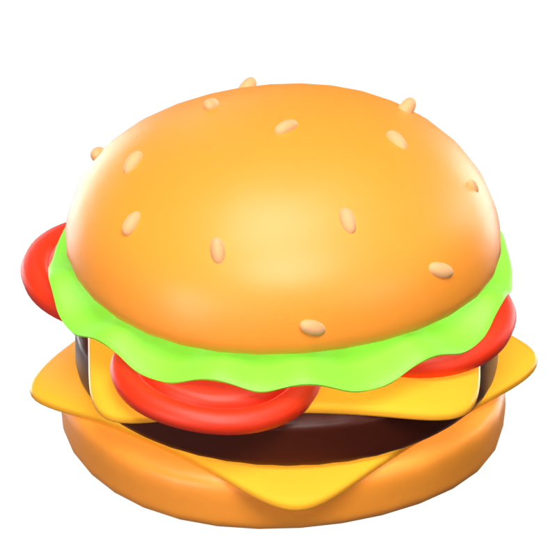 3d burger food icono modelo 3D Graphic