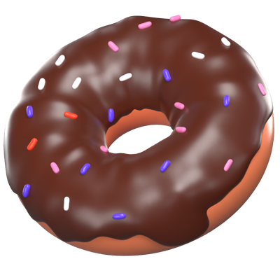 3D Donut Icon Model 3D Graphic