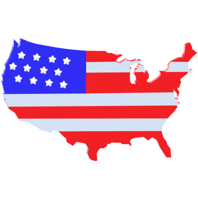 3D United States Map 3D Graphic