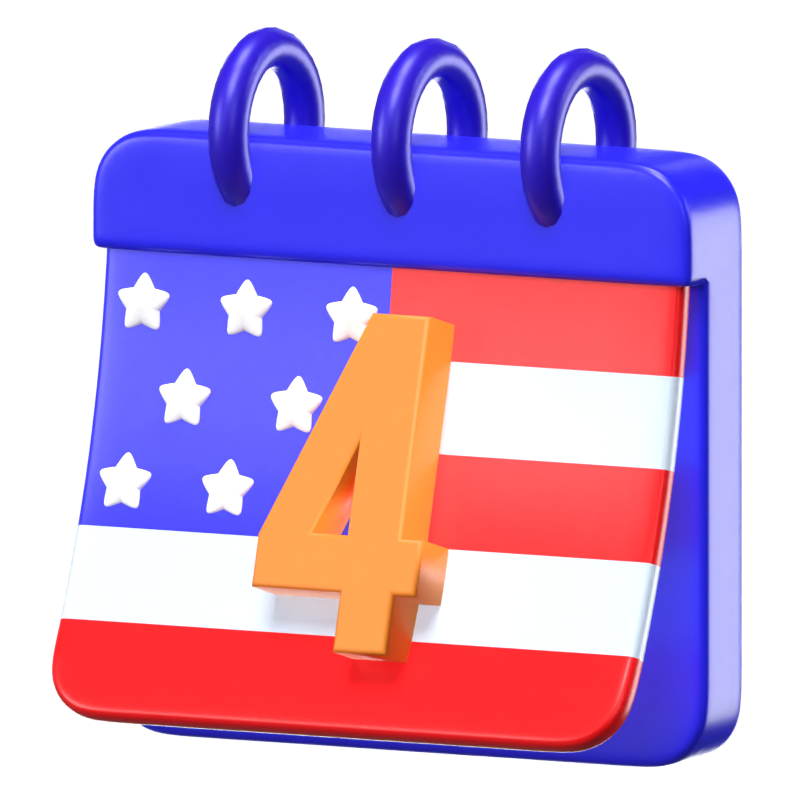 3D American Independence Day Calendar