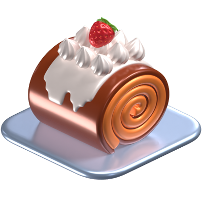 icono 3d de tarta con cobertura de fresa 3D Graphic