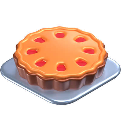 Apple Pie 3D Icon Model On A Tray 3D Graphic
