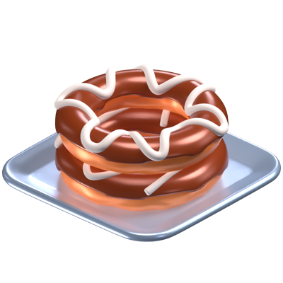 3D Two Donuts Model 3D Graphic