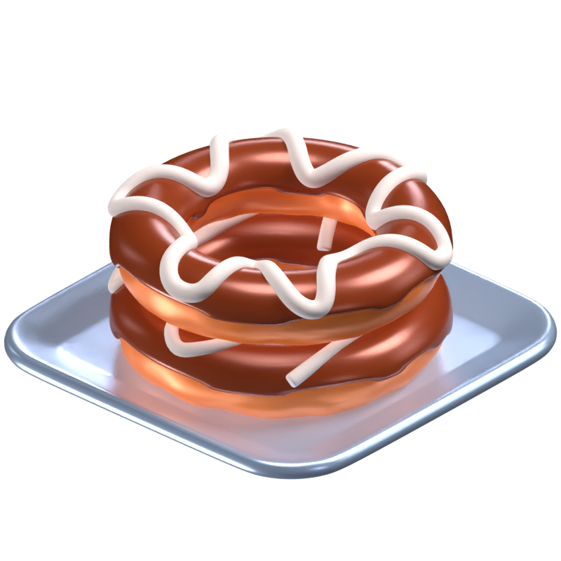 3D Zwei Donuts Modell