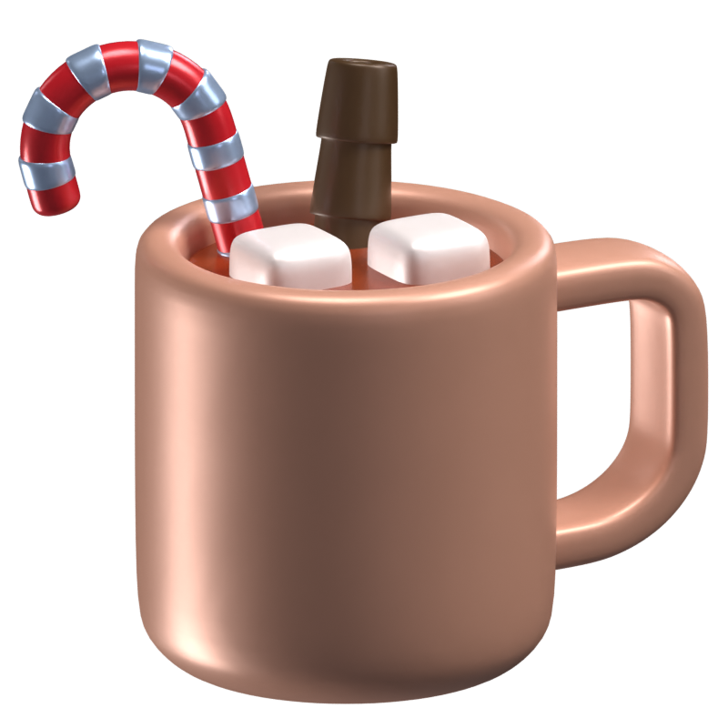 Bebida de chocolate caliente en 3D