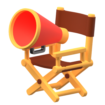 3D Director Chair With Megaphone 3D Graphic