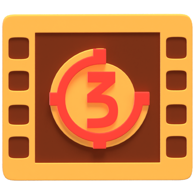 Movie Countdown 3D Icon Model 3D Graphic