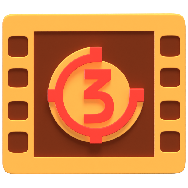 Film Countdown 3D Icon Modell