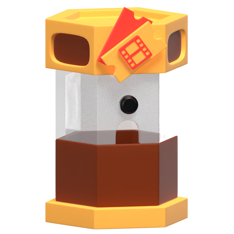 3D Ticket Booth Icon Model