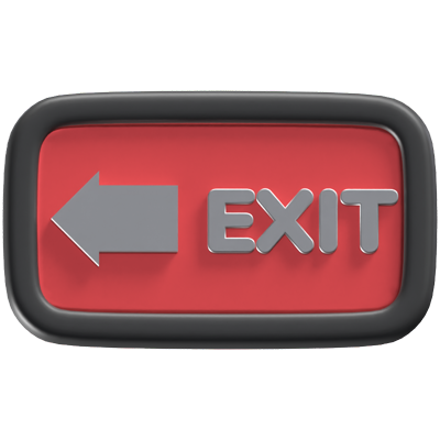Exit Sign 3D Icon Model 3D Graphic