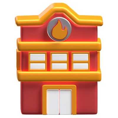Fire Station 3D Icon 3D Graphic