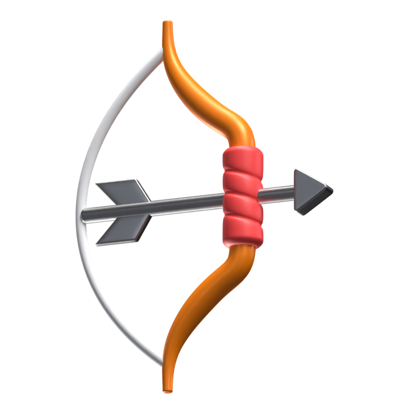 3D-Bogen-Waffen-Symbol-Modell