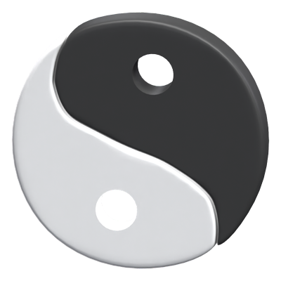 3D Yin Yang Icon Model 3D Graphic