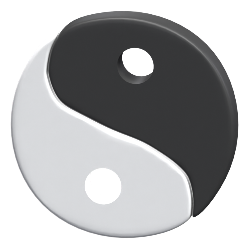 Modelo 3D del icono del Yin Yang