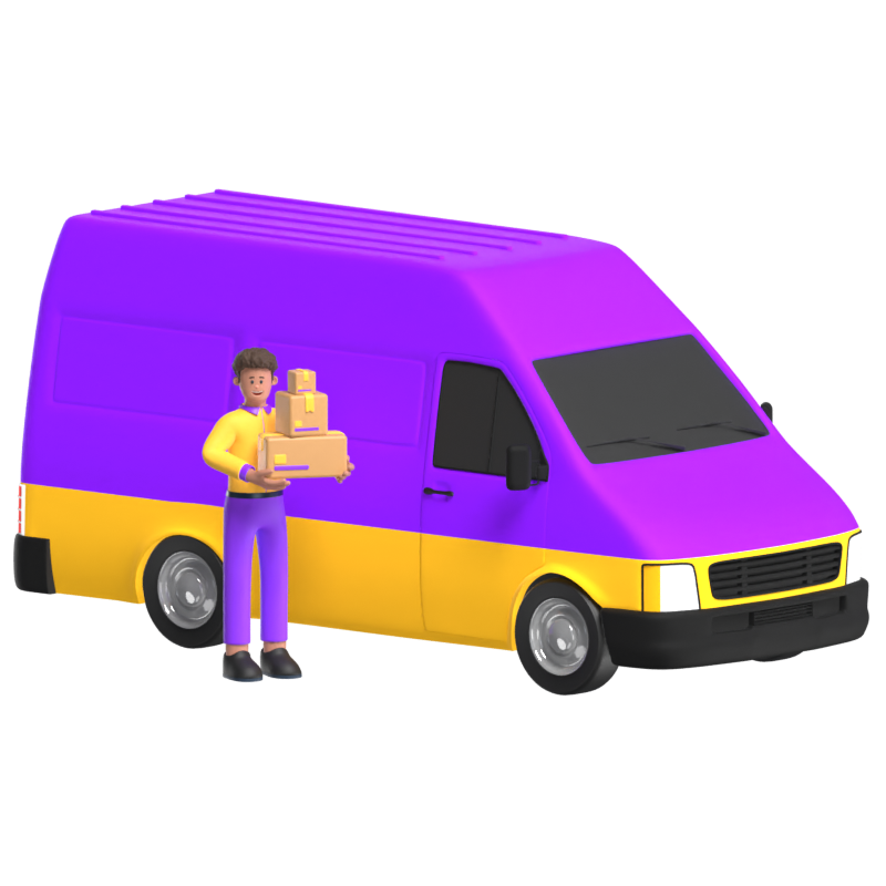Delivery And Shipping Services Provided 3D Illustration