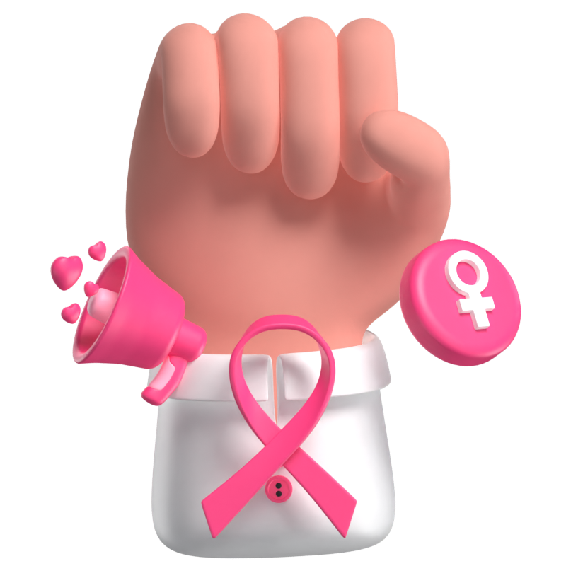 Raising Awareness About Breast Cancer 3D Scene 3D Illustration
