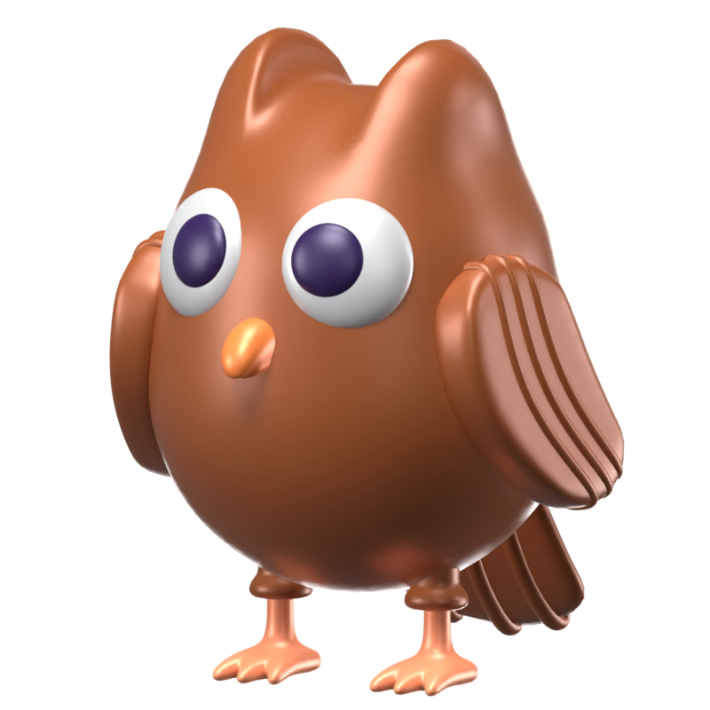 Owl 3D Animal Icon Model 3D Graphic