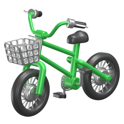 3D Bike With Front Basket 3D Graphic