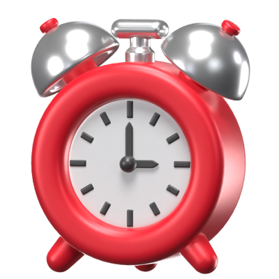 3D Alarm Clock Icon Model 3D Graphic