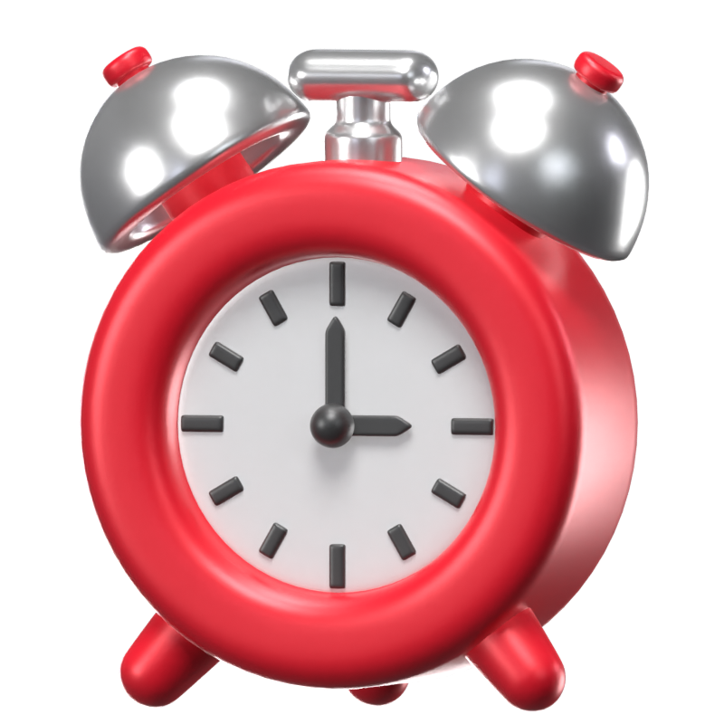 3D Alarm Clock Icon Model 3D Graphic