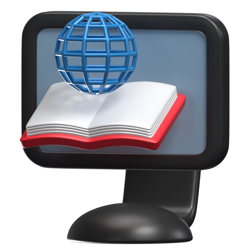 Online Learning 3D Icon Model 3D Graphic