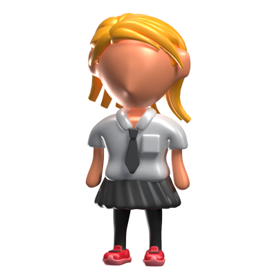Girl Student 3D Icon Model 3D Graphic