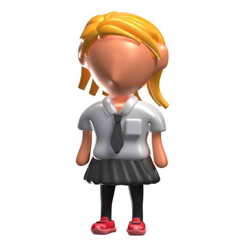 Girl Student 3D Icon Model