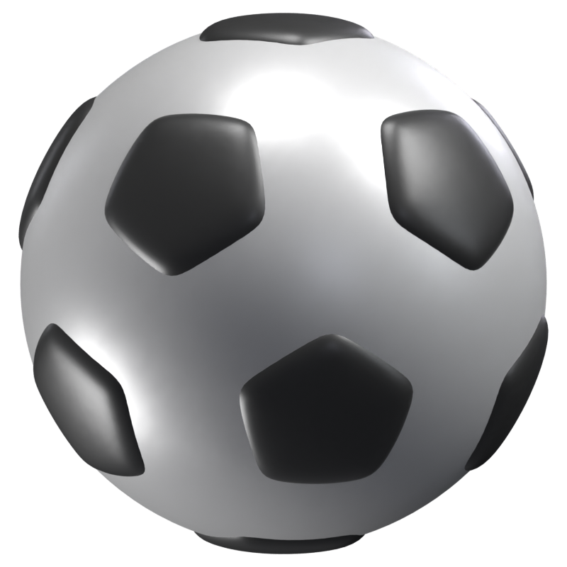 Modelo de icono 3D de balón de fútbol 3D Graphic