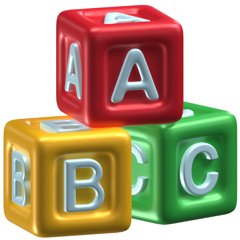 Alphabet-Würfel 3D-Symbol Modell