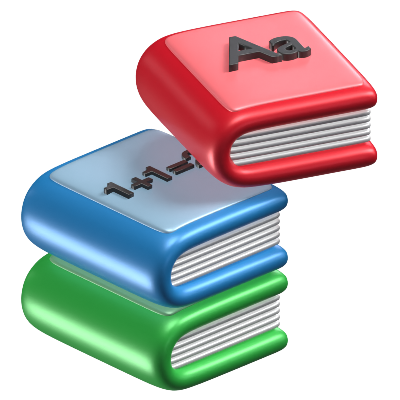 Books 3D Icon Model