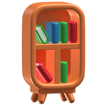 Bookshelf 3D Icon Model 3D Graphic