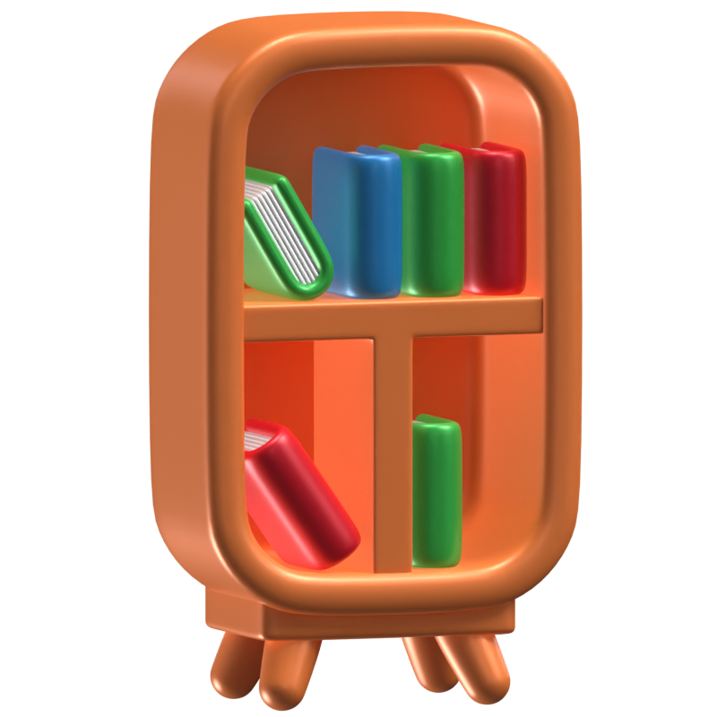 Bücherregal 3D Icon Modell 3D Graphic