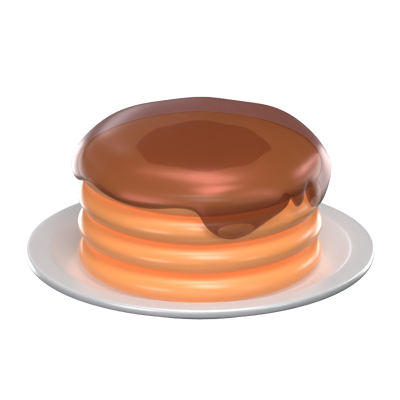 3D Pancake Food Icon 3D Graphic
