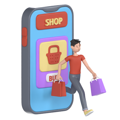 compras on-line 3D Graphic