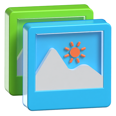 Photo Gallery 3D Animated Icon 3D Graphic