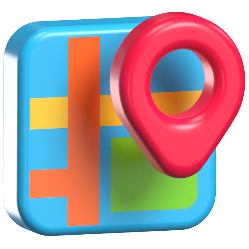 Maps 3D Animated Icon 3D Graphic