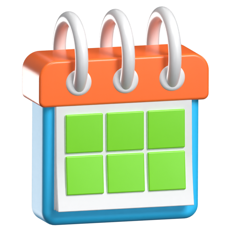 Calendario Icono Animado 3D 3D Graphic