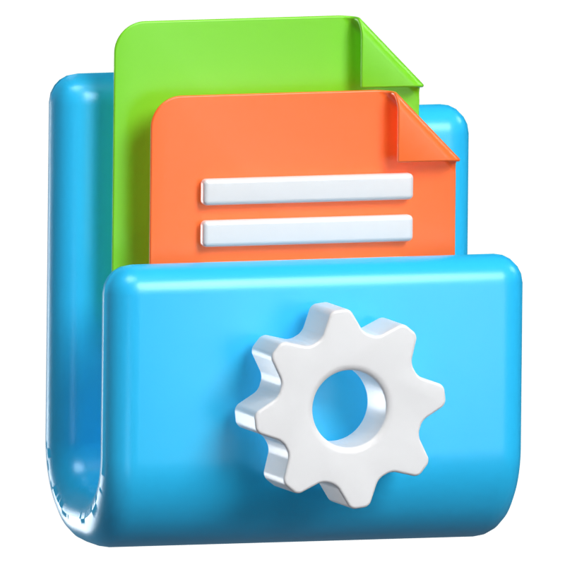 File Manager 3D Animated Icon 3D Graphic