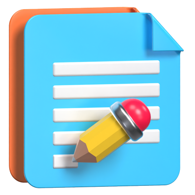 Notes 3D Animated Icon 3D Graphic