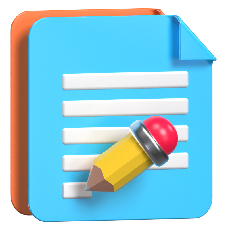 Notes 3D Animated Icon 3D Graphic