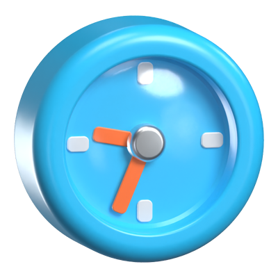 Clock 3D Animated Icon 3D Graphic