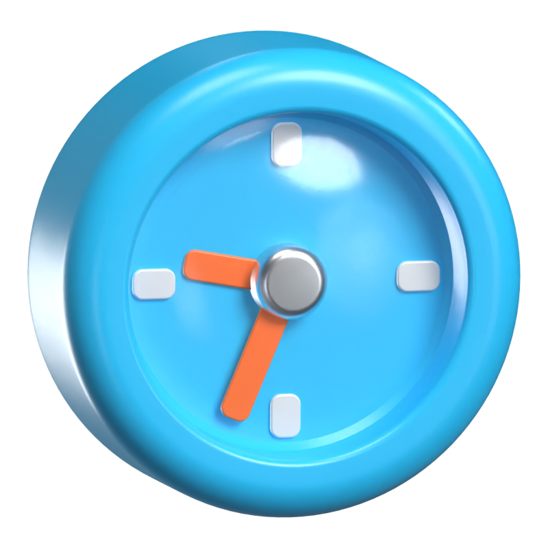 Clock 3D Animated Icon 3D Graphic