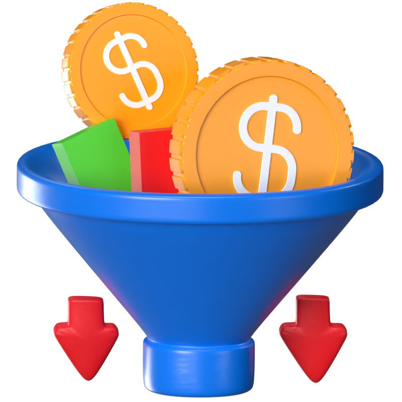 Sales Funnel 3D Animated Icon 3D Graphic