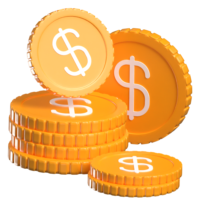 Coins 3D Animated Icon 3D Graphic