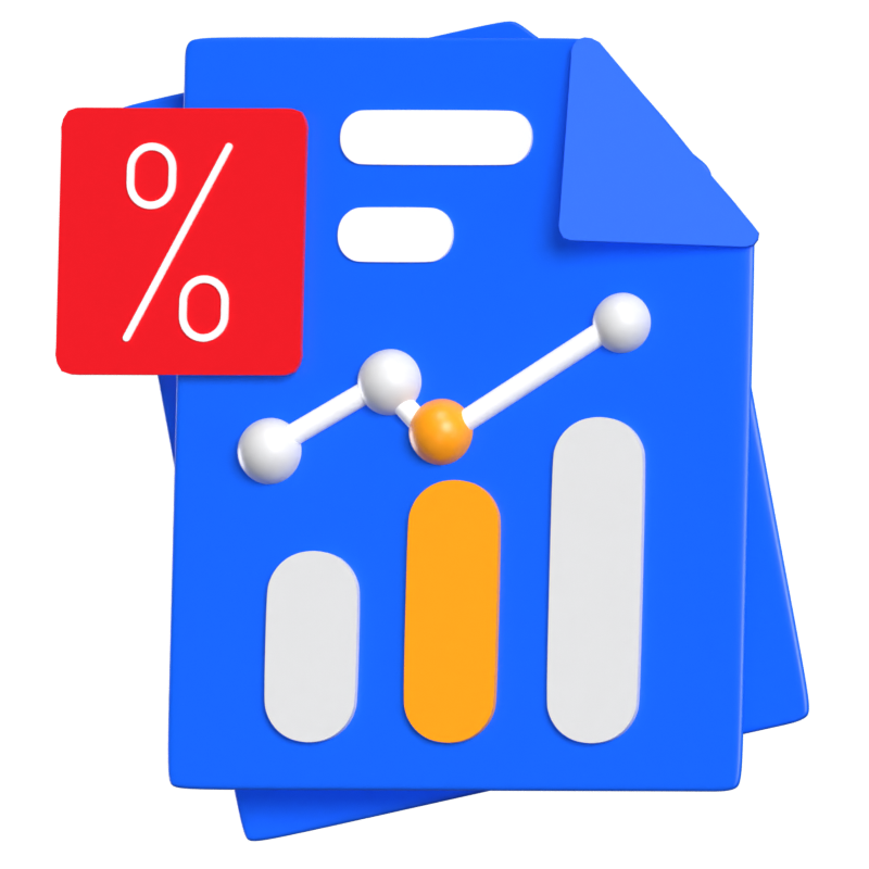 Sales Report 3D Animated Icon 3D Graphic